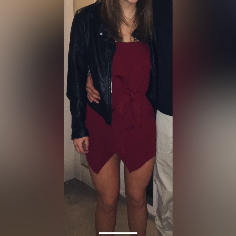 American Threads strapless maroon romper